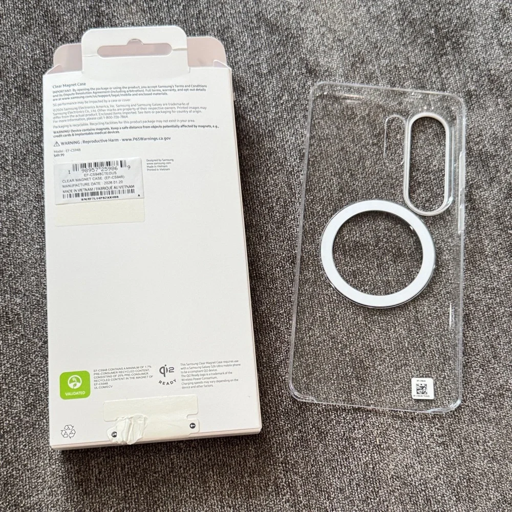 Samsung Clear Magnet Case for Galaxy S26 Ultra - Transparent White Box